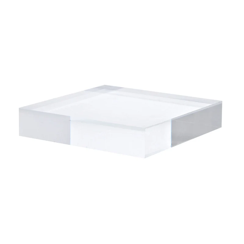 4" x 4" x 0.8" Jewelry Display Riser, Acrylic Cube Display Stand, Clear