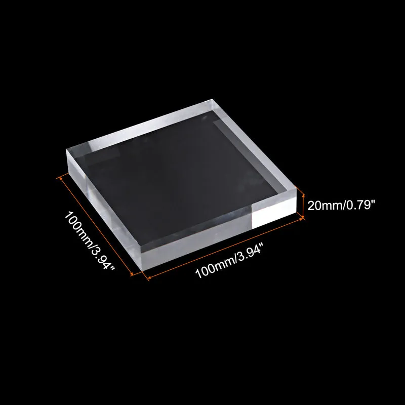 4" x 4" x 0.8" Jewelry Display Riser, Acrylic Cube Display Stand, Clear