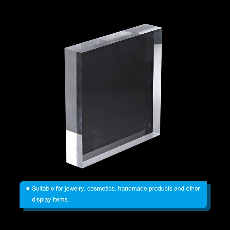 4" x 4" x 0.8" Jewelry Display Riser, Acrylic Cube Display Stand, Clear