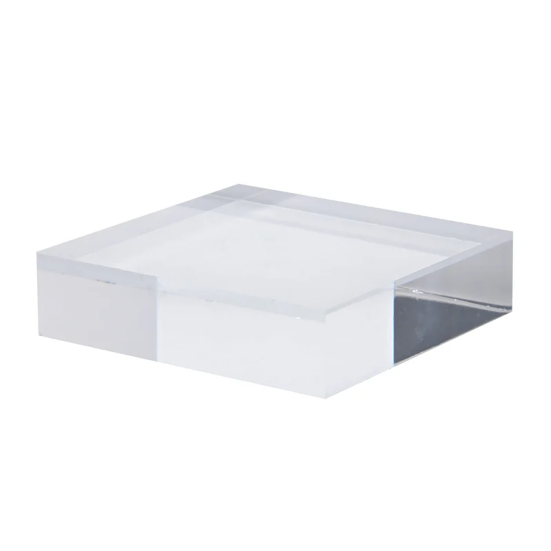 3" x 3" x 0.8" Jewelry Display Riser, Acrylic Cube Display Stand, Clear