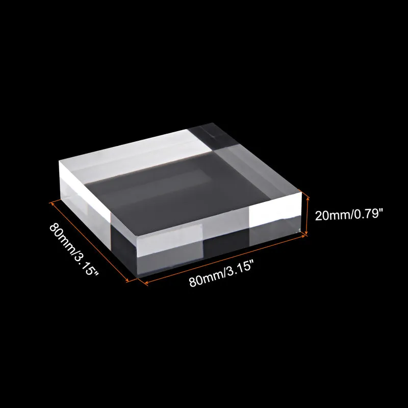 3" x 3" x 0.8" Jewelry Display Riser, Acrylic Cube Display Stand, Clear