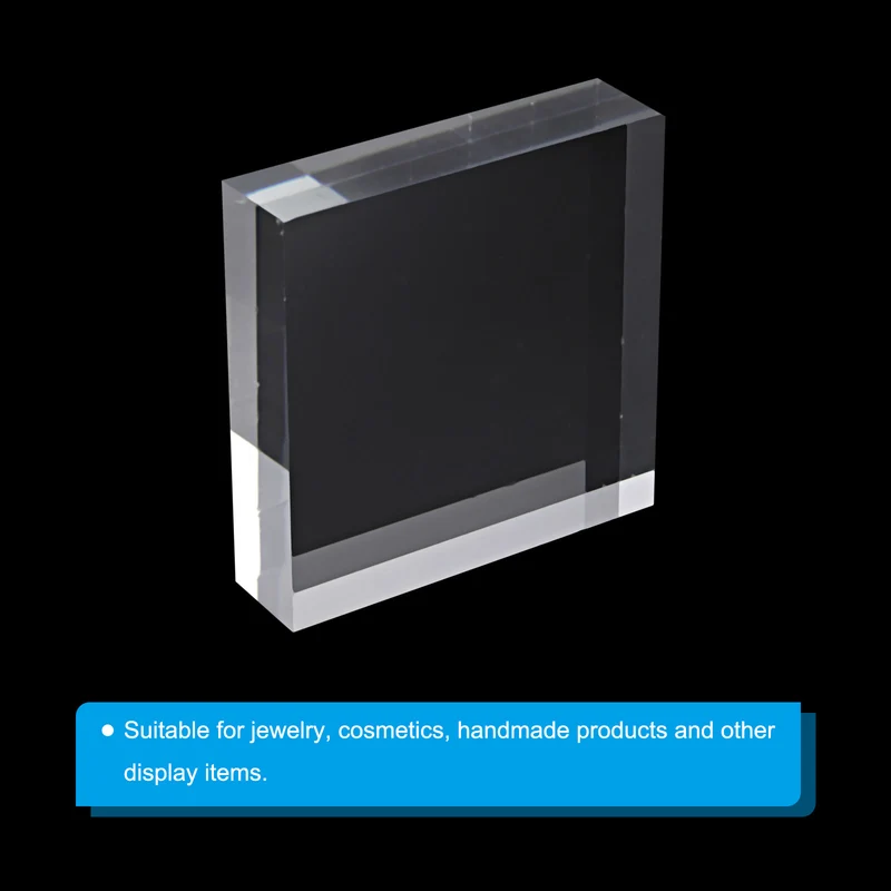 3" x 3" x 0.8" Jewelry Display Riser, Acrylic Cube Display Stand, Clear