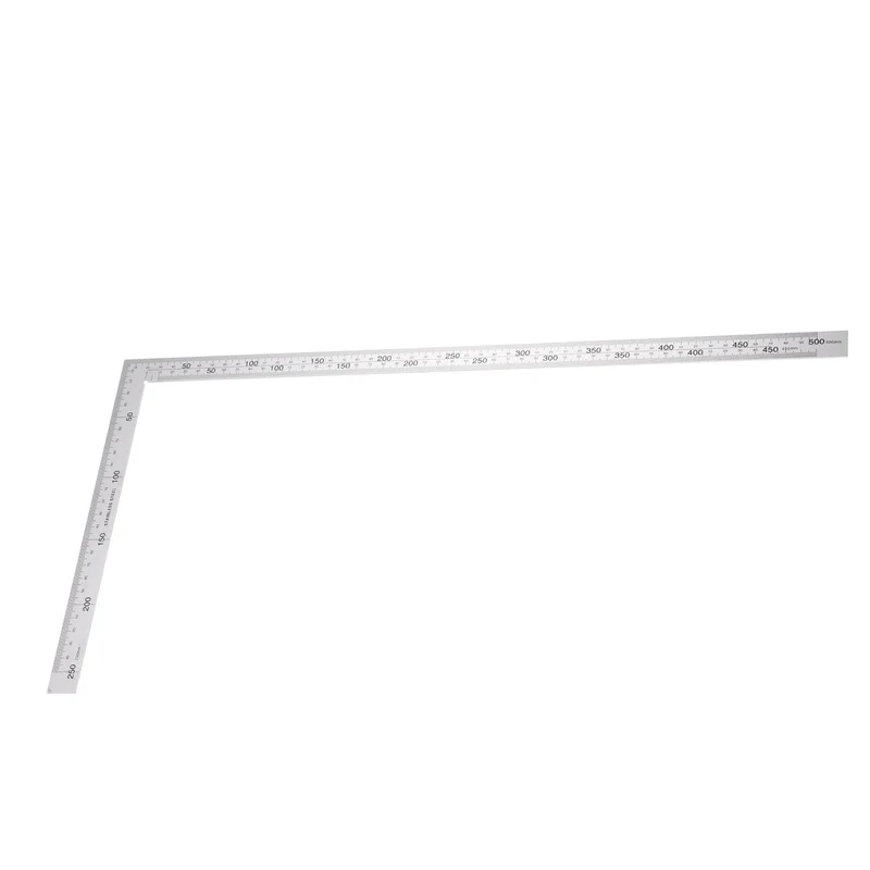 20 Inch High Precision 90 Degree Stainless Steel Woodworking Square, Silver