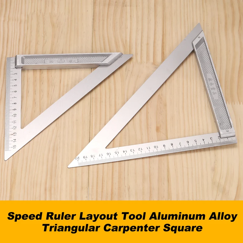 6" Speed Ruler Layout Tool Aluminum Alloy Triangular Carpenter Square