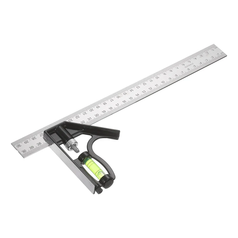 Combination Square Ruler 12" / 300mm Carpenter Combo Square, Silver