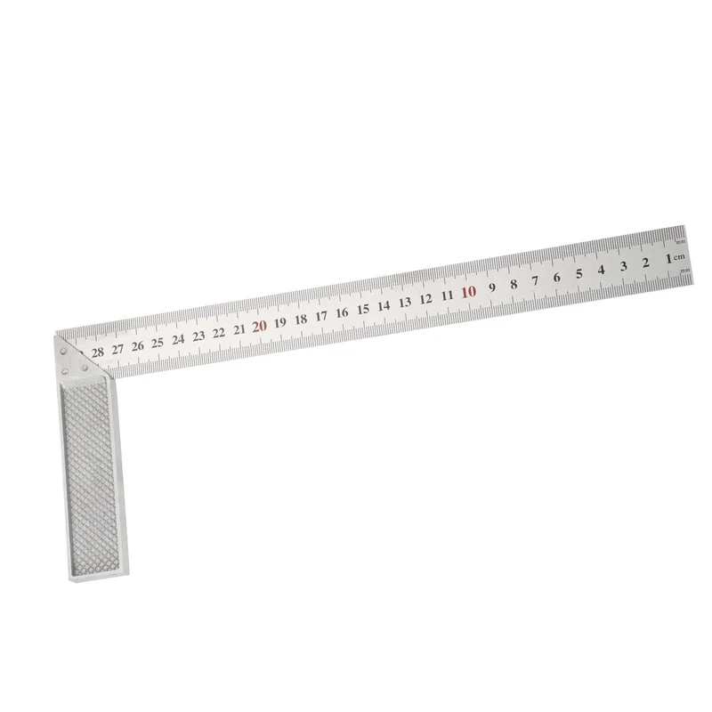 12" High Precision 90 Degree Stainless Steel Woodworking Square, Silver