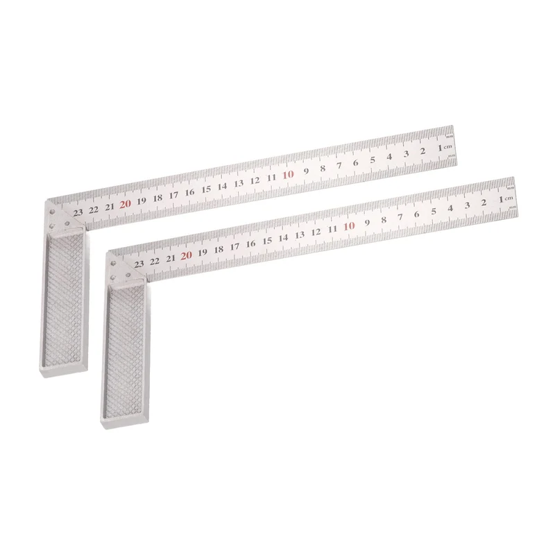 2Pcs 10" High Precision 90 Degree Stainless Steel Woodworking Square, Silver