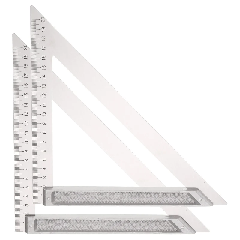 2Pcs 8" Speed Ruler Layout Tool Aluminum Alloy Triangular Carpenter Square