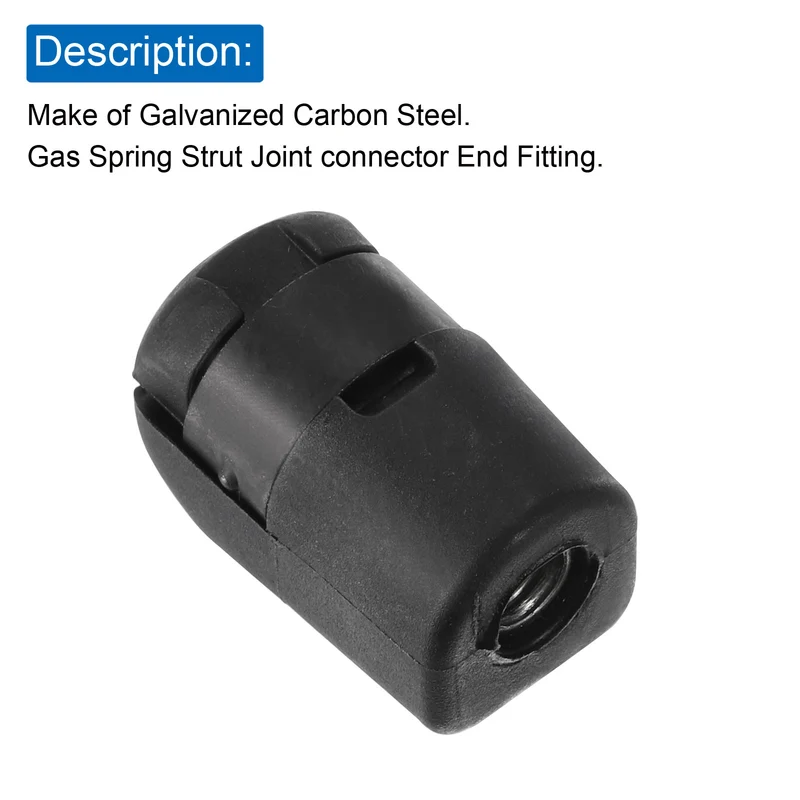 4Pcs Gas Spring Strut M6 Joint Female Threaded Connectors Steel Black