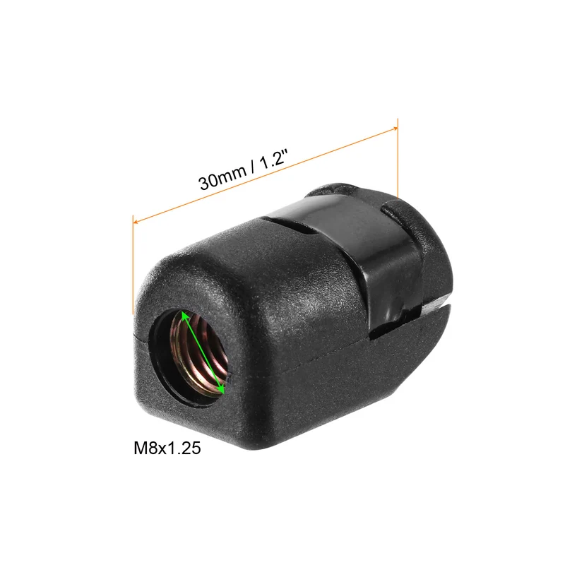 6Pcs Gas Spring Strut M8x1.25 Joint Female Threaded Connectors Steel Black