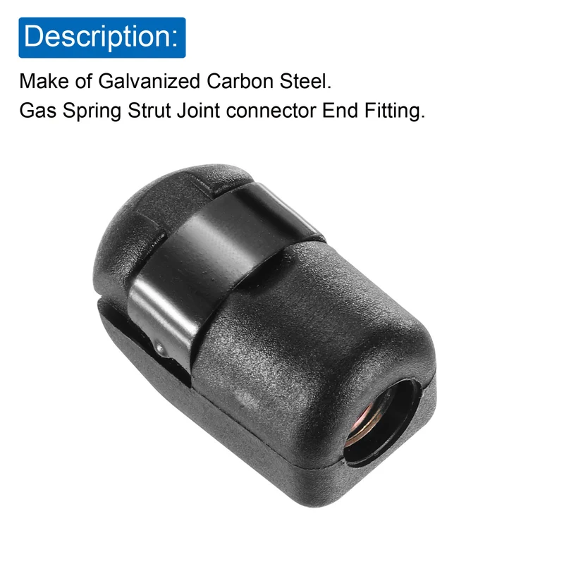 6Pcs Gas Spring Strut M8x1.25 Joint Female Threaded Connectors Steel Black
