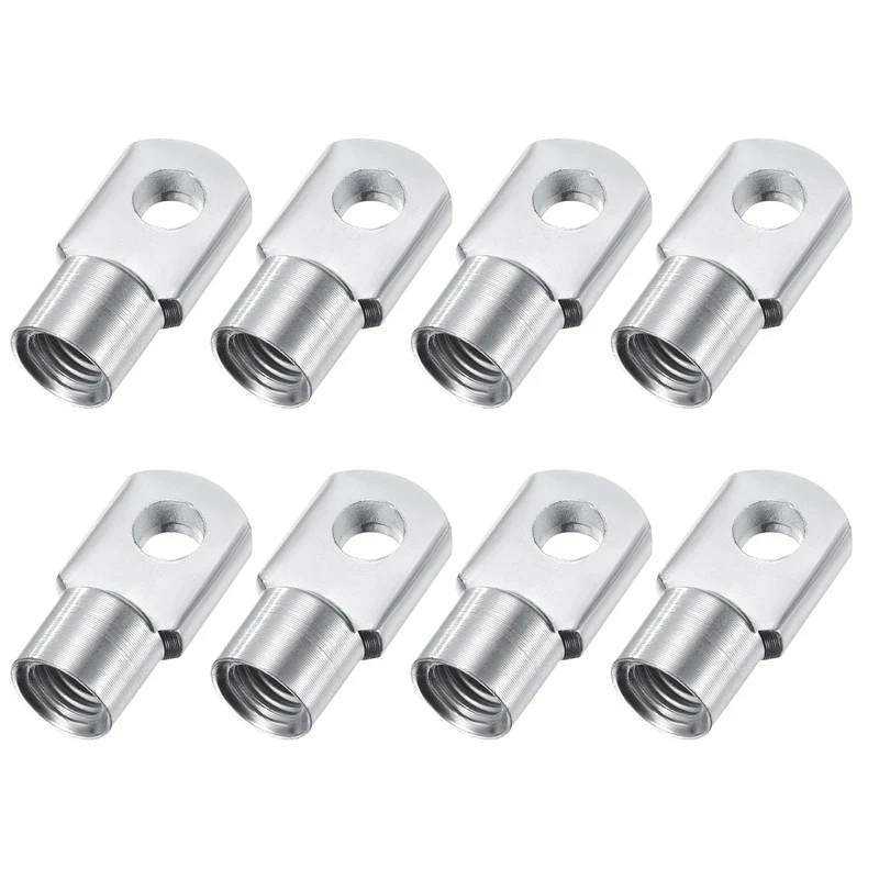 8Pcs Gas Spring Strut M8 Joint Female Threaded Connectors Steel Silver Tone