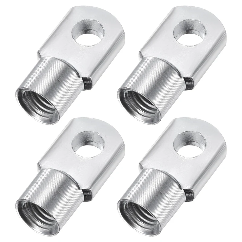 4Pcs Gas Spring Strut M8 Joint Female Threaded Connectors Steel Silver Tone