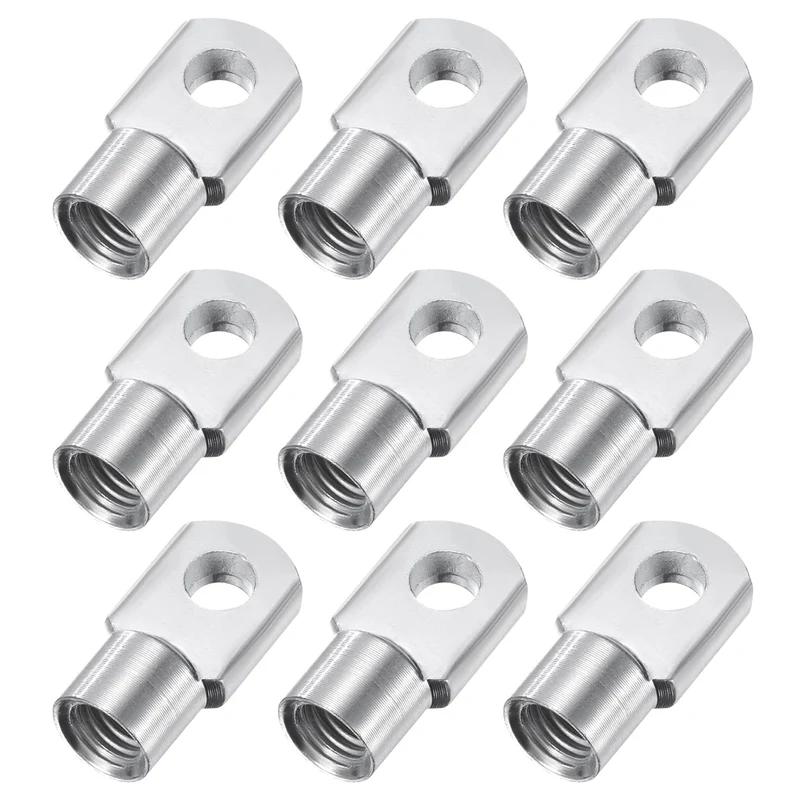 9Pcs Gas Spring Strut M8 Joint Female Threaded Connectors Steel Silver Tone