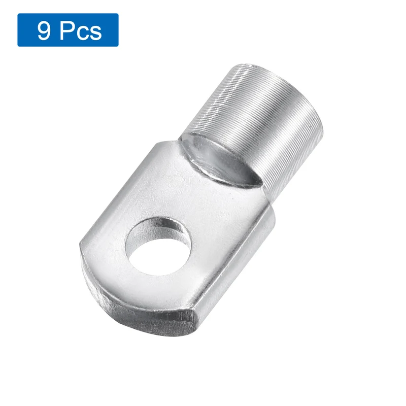 9Pcs Gas Spring Strut M8 Joint Female Threaded Connectors Steel Silver Tone