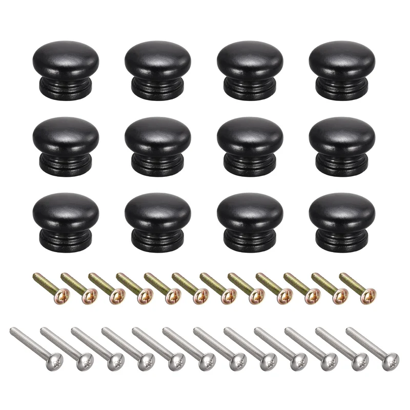 Drawer Screw Round Wood Knobs Pull Handles