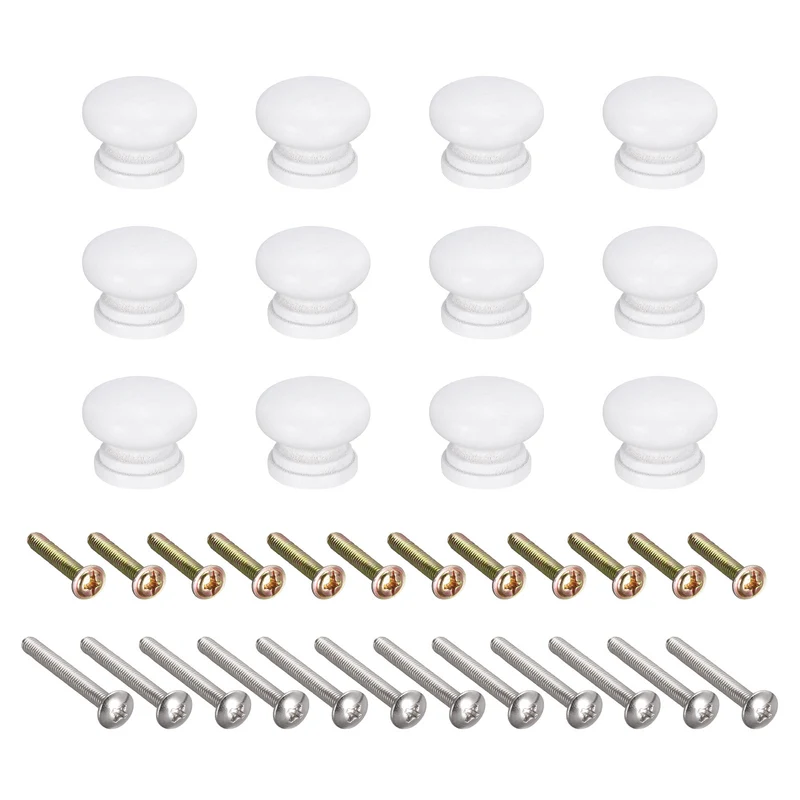 Drawer Screw Round Wood Knobs Pull Handles