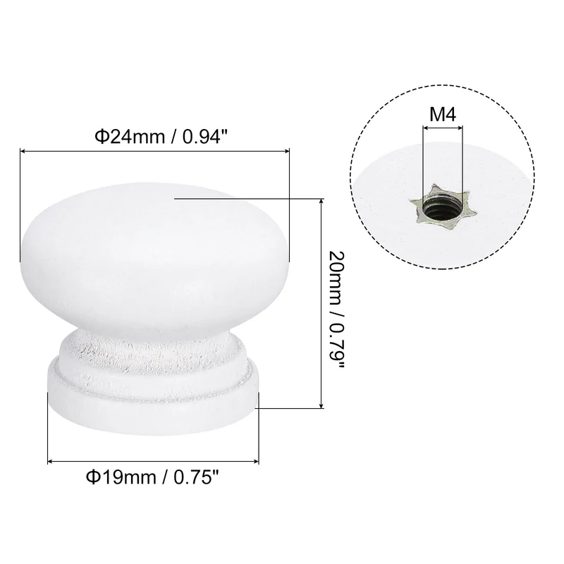 Drawer Screw Round Wood Knobs Pull Handles
