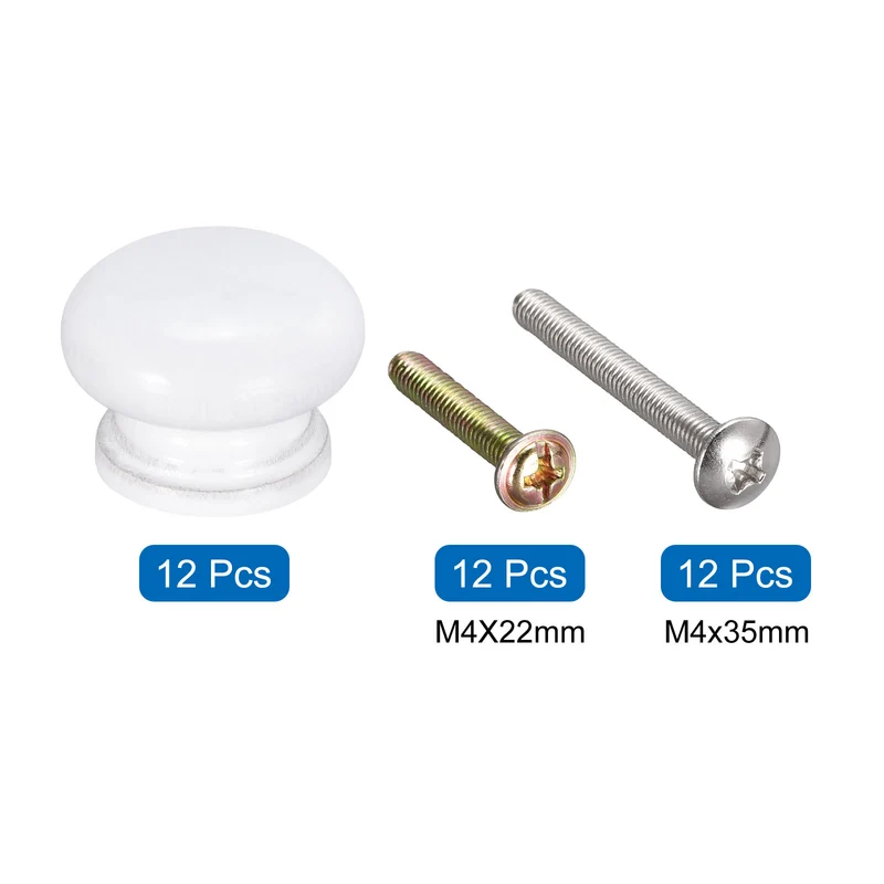 Drawer Screw Round Wood Knobs Pull Handles