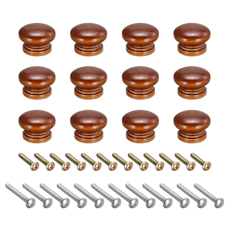 Drawer Screw Round Wood Knobs Pull Handles