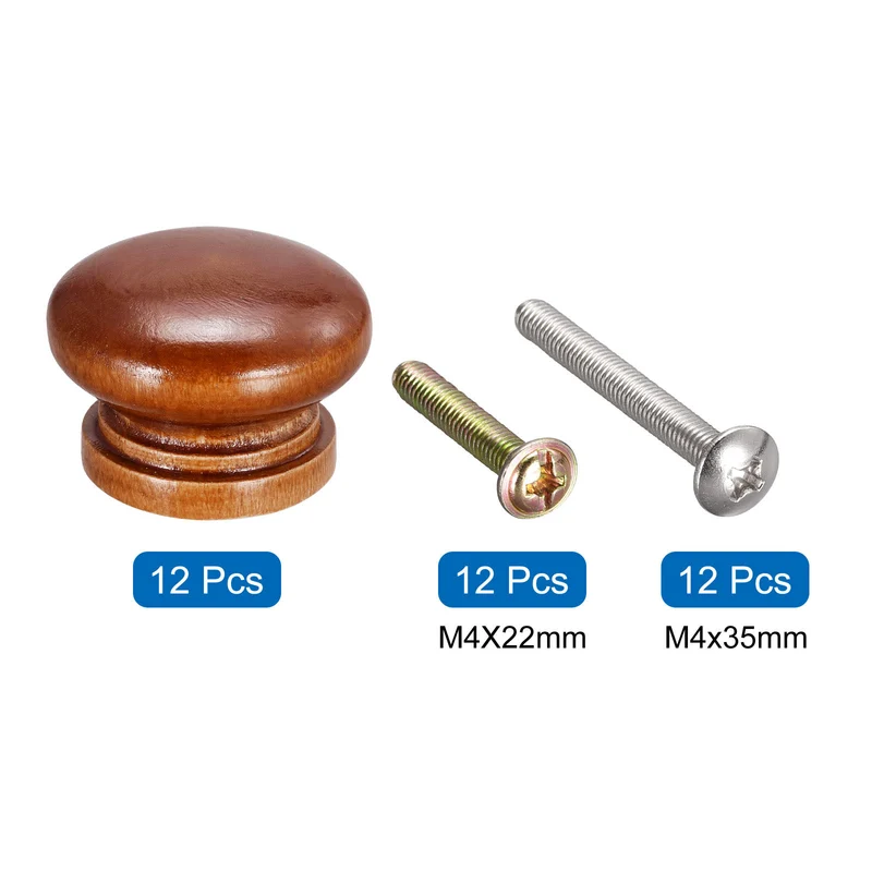 Drawer Screw Round Wood Knobs Pull Handles