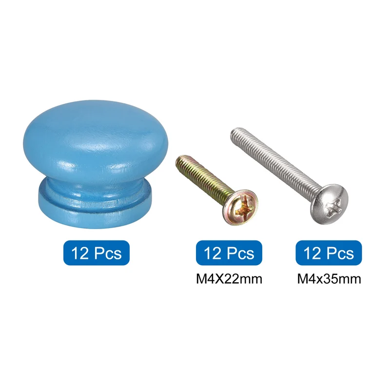 Drawer Screw Round Wood Knobs Pull Handles