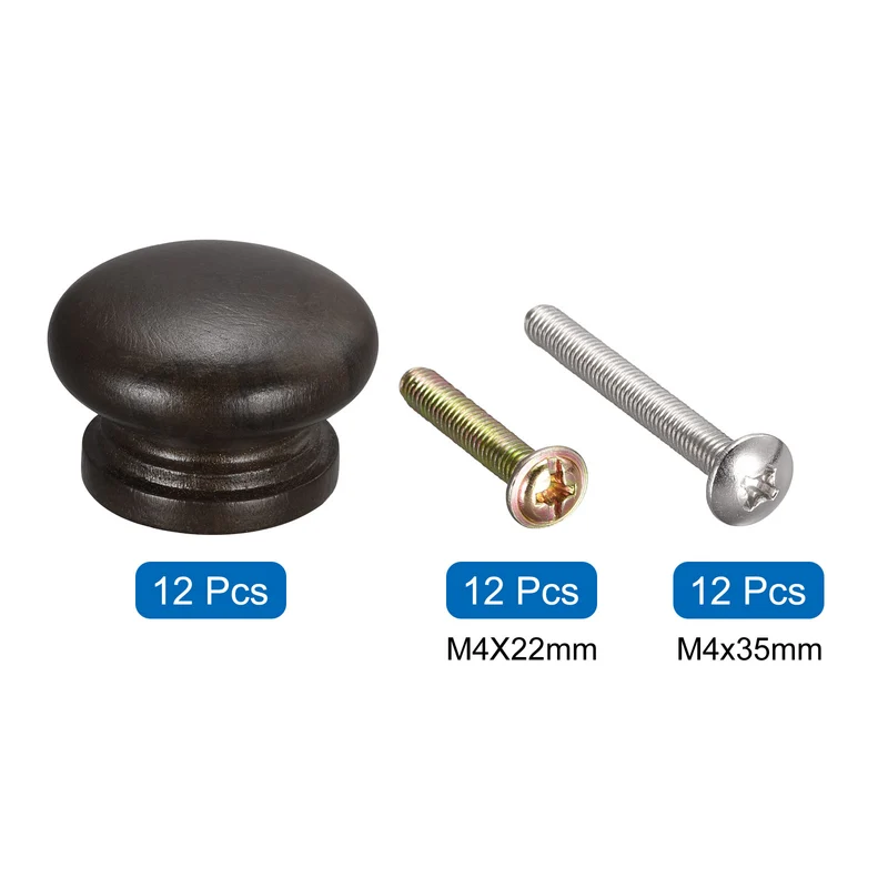 Drawer Screw Round Wood Knobs Pull Handles