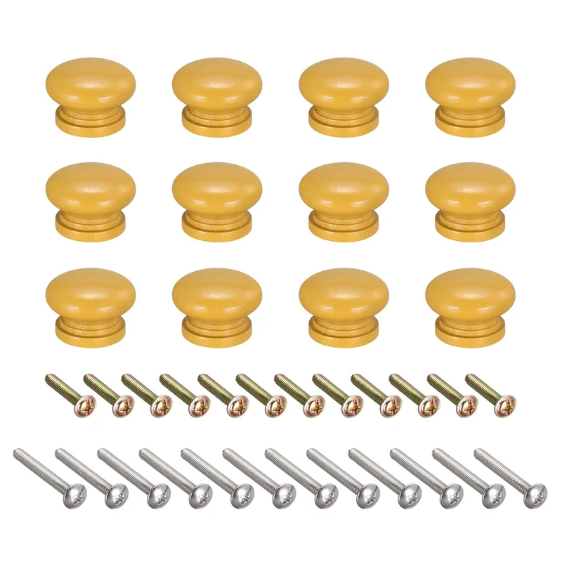 Drawer Screw Round Wood Knobs Pull Handles