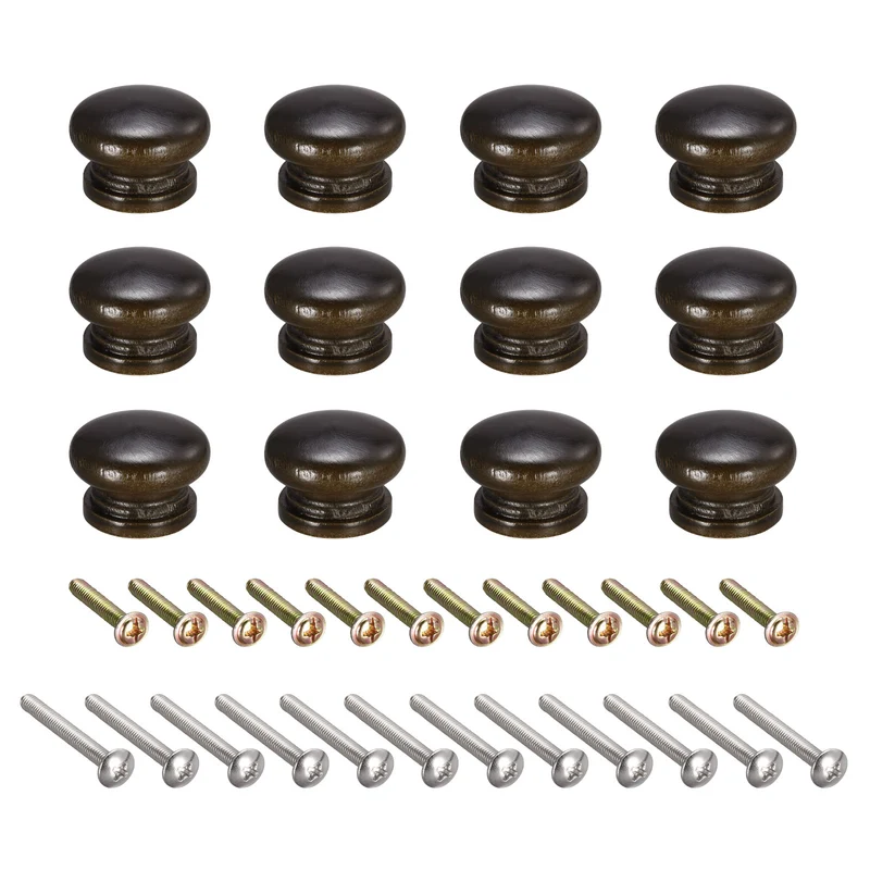 Drawer Screw Round Wood Knobs Pull Handles