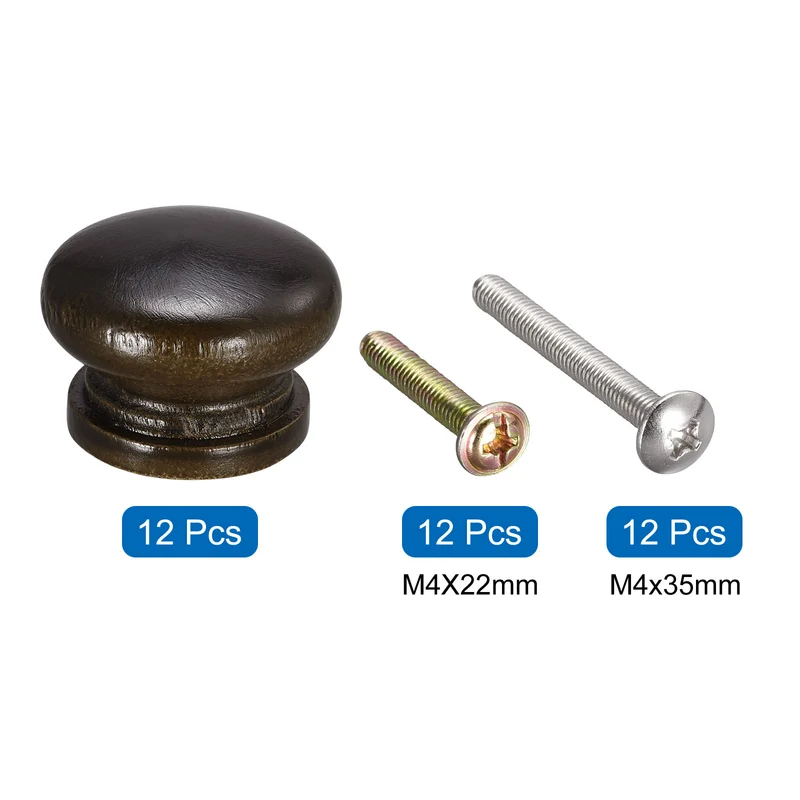 Drawer Screw Round Wood Knobs Pull Handles