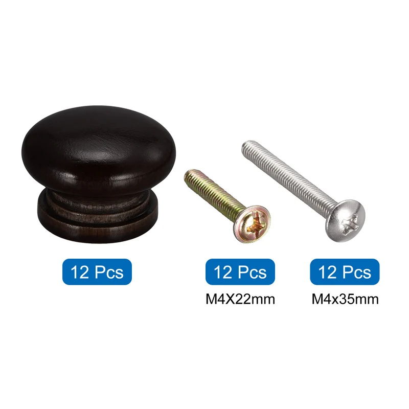 Drawer Screw Round Wood Knobs Pull Handles