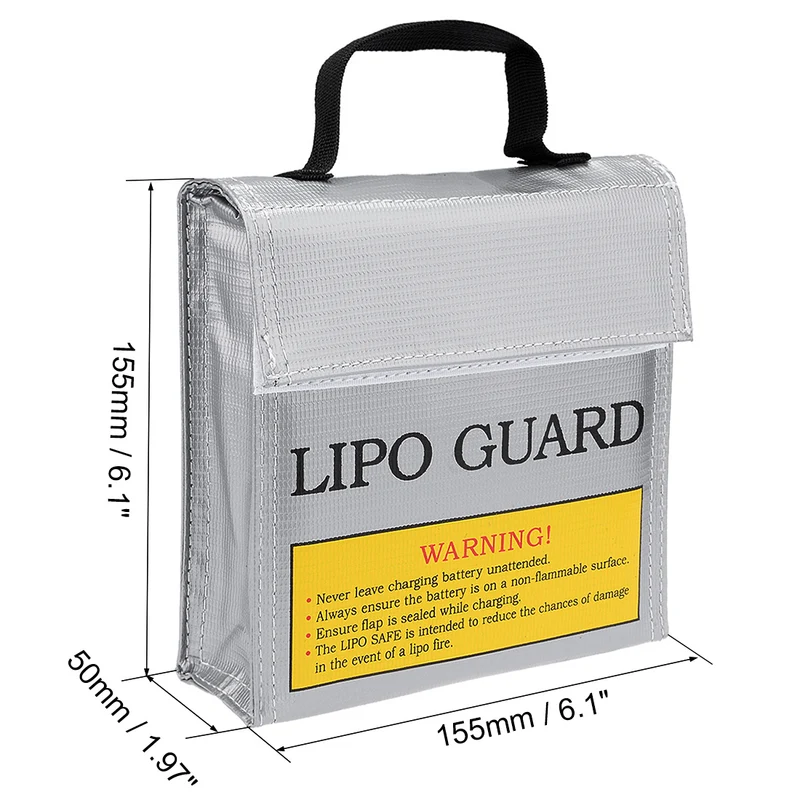 Fireproof Cloth Silver Tone Battery Protection Bag