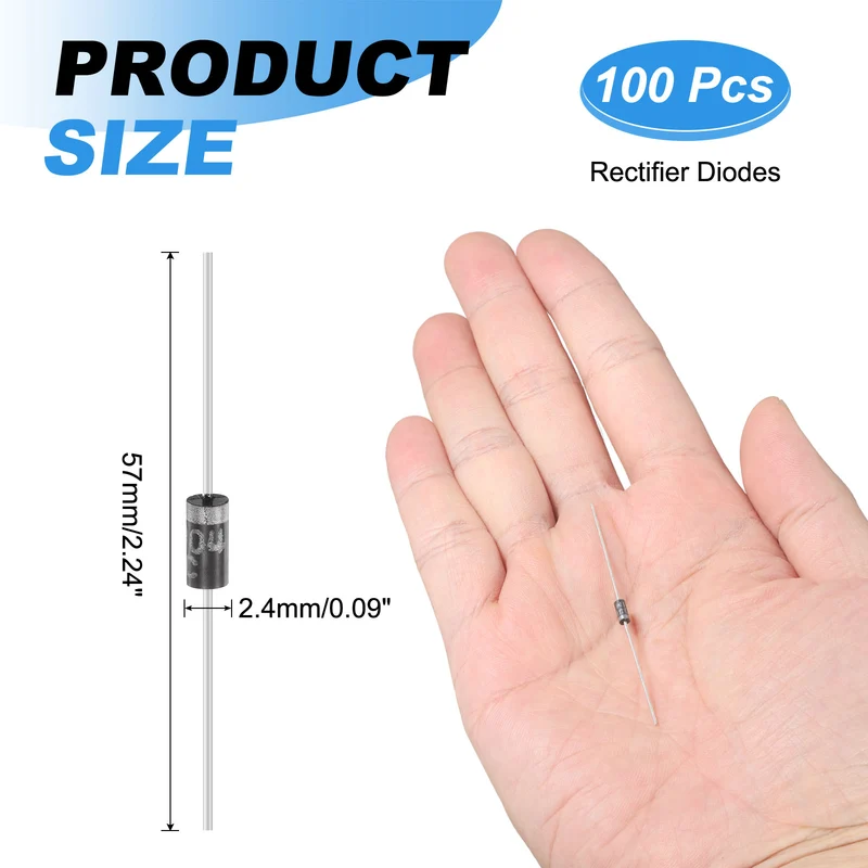 100 Pcs 1N4004 Rectifier Diode, 1A 400V DO-41 Electronic Silicon Diodes