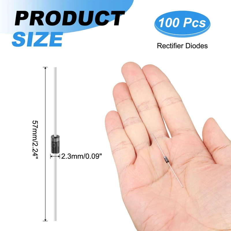 100 Pcs 1N4001 Rectifier Diode, 1A 50V DO-41 Electronic Silicon Diodes