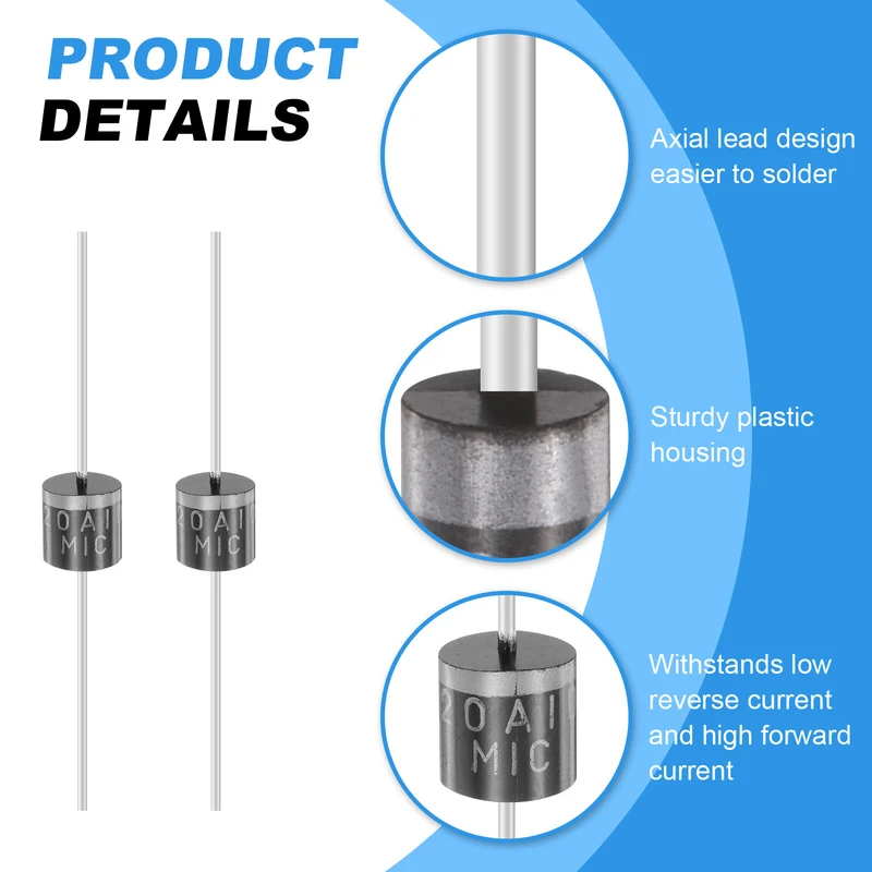 30 Pcs 20A10 Rectifier Diode, 10A 1000V R-6 Electronic Silicon Diodes