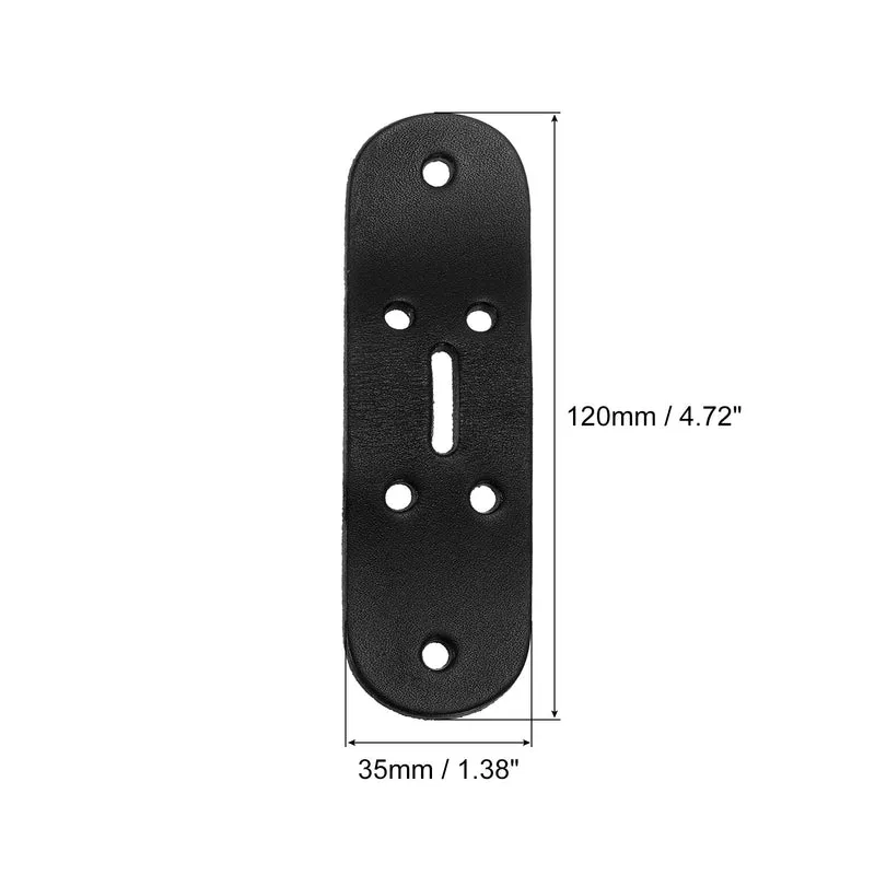 Leather Belt Pin Buckle with Rivets, 33.5mm Belt Connection Loop, Black