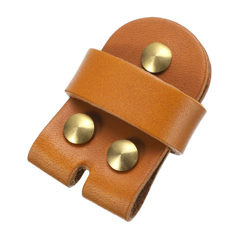 Leather Belt Pin Buckle with Rivets, 39mm Belt Head Connection Loop for DIY Crafting Men Women's Belts Accessories (Yellow Orange)