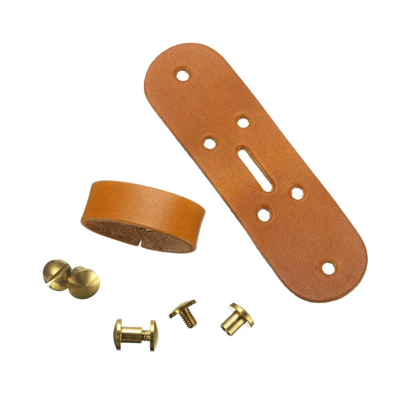 Leather Belt Pin Buckle with Rivets, 39mm Belt Head Connection Loop for DIY Crafting Men Women's Belts Accessories (Yellow Orange)