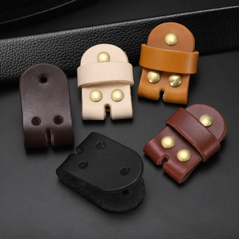Leather Belt Pin Buckle with Rivets, 39mm Belt Head Connection Loop for DIY Crafting Men Women's Belts Accessories (Yellow Orange)