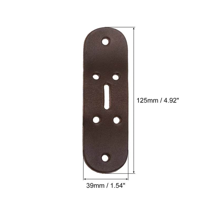 Leather Belt Pin Buckle with Rivets, 39mm Belt Head Connection Loop for DIY Crafting Men Women's Belts Accessories (Coffee)