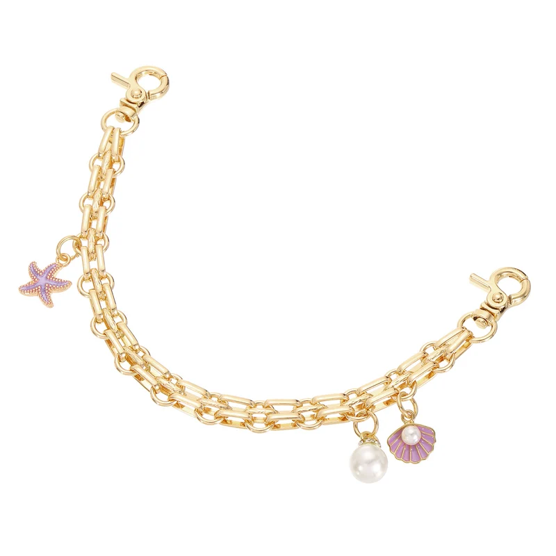 1Pcs 10" Shell Pearl Combination Pendant Handbag Chain Strap, Purple