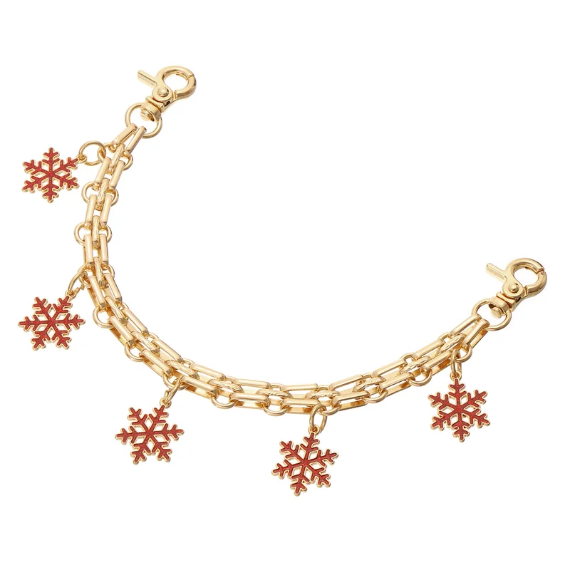 1Pcs 10" Snowflake Pendant Handbag Chain Strap, Red