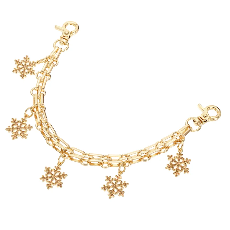1Pcs 10" Snowflake Pendant Handbag Chain Strap, Champagne