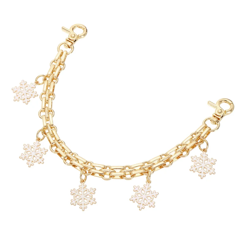 1Pcs 10" Snowflake Pendant Handbag Chain Strap, White