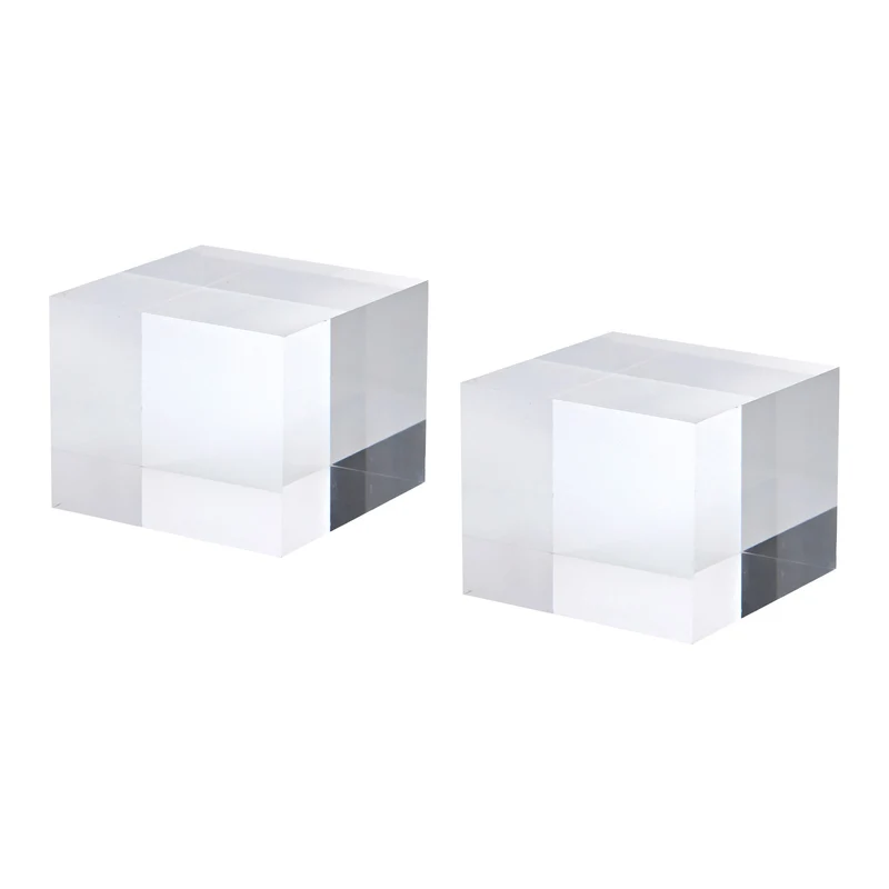 2" x 2" x 1.5" Jewelry Display Riser, 2 Pack Acrylic Cube Display Stand, Clear