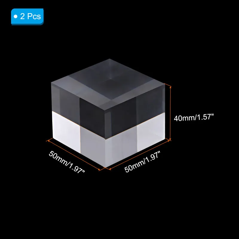 2" x 2" x 1.5" Jewelry Display Riser, 2 Pack Acrylic Cube Display Stand, Clear