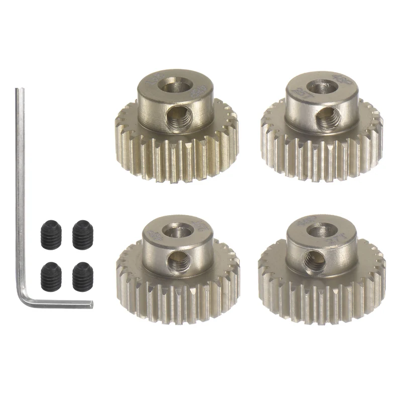 48P Pinion Motor Gear Set 24T 25T 26T 27T 1/8 Inch RC Motor Shaft 7075 Aluminum
