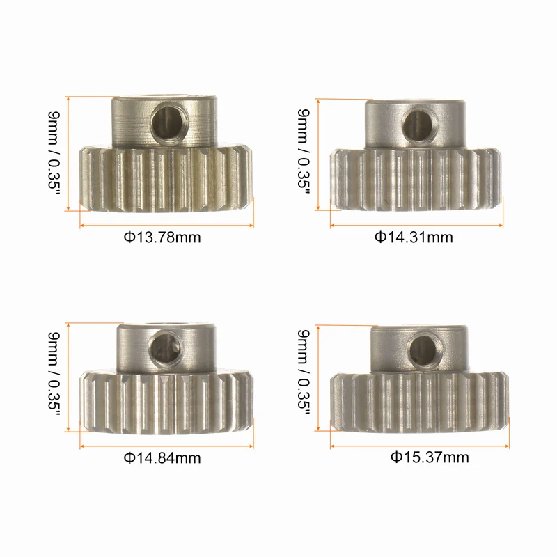 48P Pinion Motor Gear Set 24T 25T 26T 27T 1/8 Inch RC Motor Shaft 7075 Aluminum