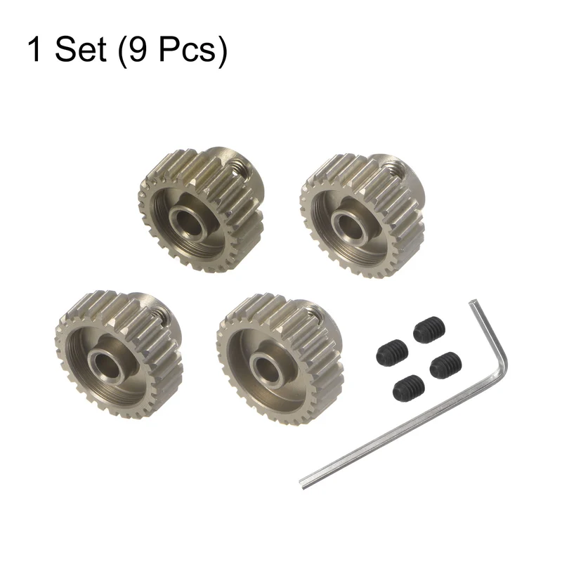 48P Pinion Motor Gear Set 24T 25T 26T 27T 1/8 Inch RC Motor Shaft 7075 Aluminum