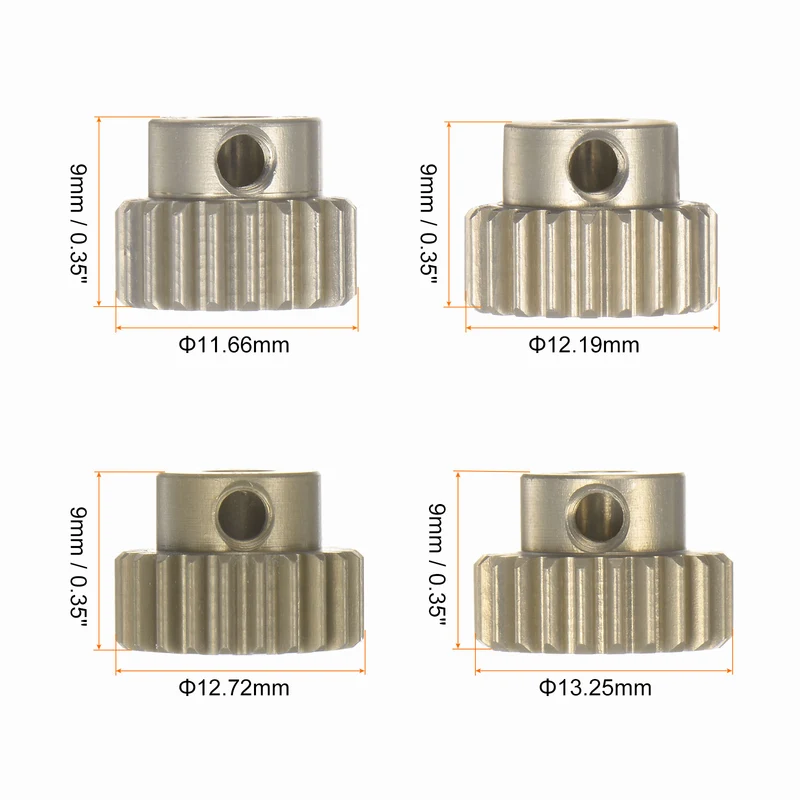 48P Pinion Motor Gear Set 20T 21T 22T 23T 1/8 inch RC Motor Shaft 7075 Aluminum